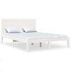 vidaXL Sengeramme hvit heltre 135x190 cm Double