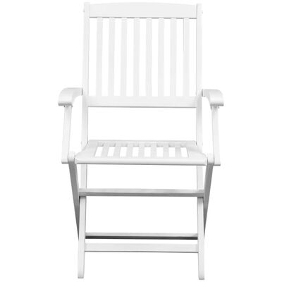 vidaXL Sammenleggbare stoler 2 stk heltre akasie hvit