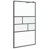vidaXL Walk-in Dusjvegg Svart 80 x 195 x 0.5 cm Glass og Aluminium