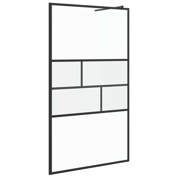 vidaXL Walk-in Dusjvegg Svart 80 x 195 x 0.5 cm Glass og Aluminium