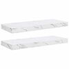 vidaXL Vegghylle 2 stk. Hvit marmor 60 x 23,5 x 3,8 cm Konstruert tre