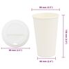 vidaXL Papir kaffekopper med lokk 1000 stk 16oz 400 ml