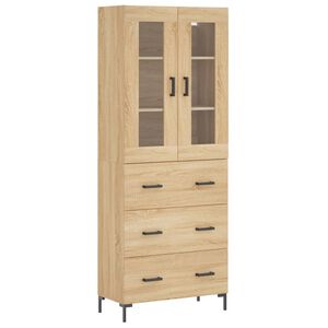 vidaXL Highboard sonoma eik 69,5x34x180 cm konstruert tre