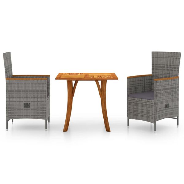 vidaXL Utend&oslash;rs spisestue 3 deler gr&aring;