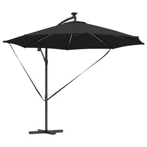vidaXL Parasoll 294 x 294 x 248 cm Polyester og aluminium Svart