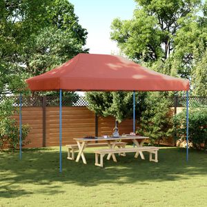 vidaXL Sammenleggbart partytelt pop-up terrakotta 410x279x315 cm