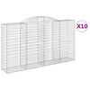 vidaXL Gabionkurver buede 10 stk 300x50x160/180 cm galvanisert jern