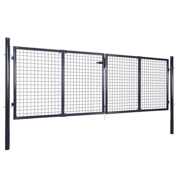 vidaXL Hageport av netting galvanisert st&aring;l 300x100 cm gr&aring;
