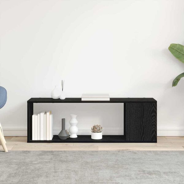 vidaXL TV-benksett Veggmontert Svart 100 x 24 x 63 cm Konstruert tre