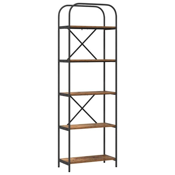 vidaXL Bokhylle Gammelt tre 60 x 30 x 183 cm Konstruert tre