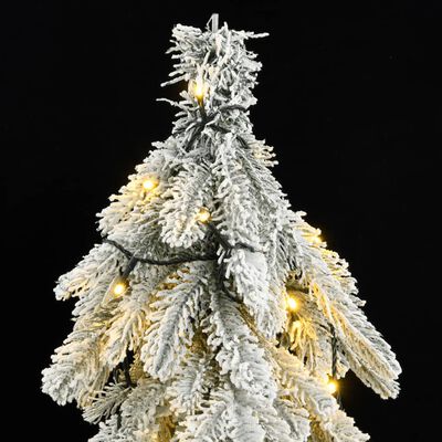 vidaXL Kunstig juletre med 300 LED og flokket snø 180 cm