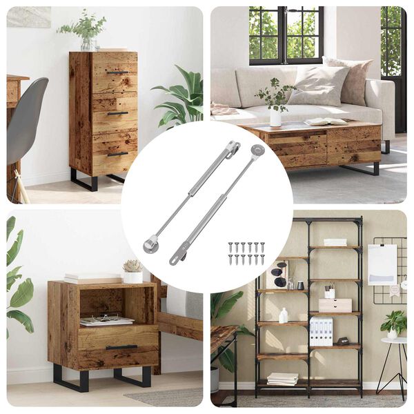 vidaXL Hydraulisk Gassfj&aelig;r 2 pcs s&oslash;lv 280 x 17 x 16 mm PP og Jern