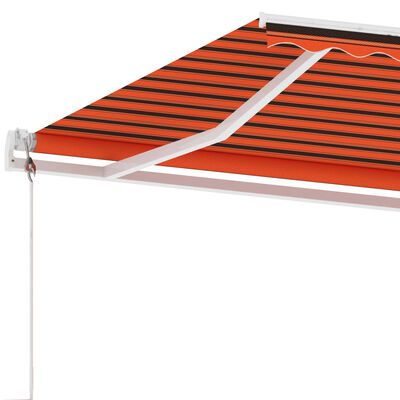 vidaXL Frittstående automatisk markise 400x300cm oransje og brun