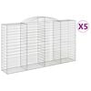 vidaXL Gabionkurver buede 5 stk 300x50x160/180 cm galvanisert jern