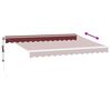 vidaXL Automatisk uttrekkbar markise med LED burgunder 350x250 cm