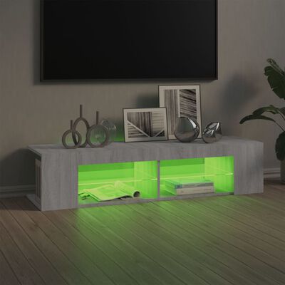vidaXL TV-benk med LED-lys grå sonoma 135x39x30 cm