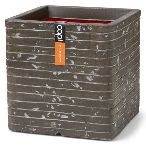 Capi Plantepotte Nature Row kvadratisk 30x30x30 cm olivengr&oslash;nn