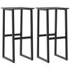 vidaXL Barkrakker 2 stk svart 38x38x80 cm pulverlakkert st&aring;l