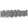 vidaXL Hage Spisegruppe med pute 13 pcs Lysegrå Poly rattan
