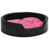 vidaXL Hundeseng svart og rosa 79x70x19 cm plysj og kunstig l&aelig;r
