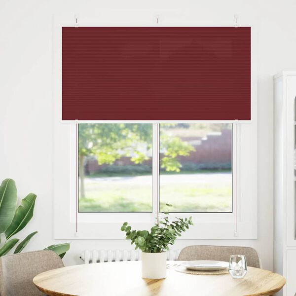 vidaXL Pliss&eacute;gardin Bordeaux R&oslash;d 115x150 cm Stoff Bredde 114,4 cm