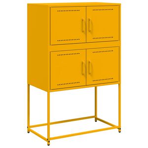 vidaXL Skjenk sennepsgul 68,5x38,5x107 cm st&aring;l