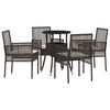 vidaXL Hage Spisegruppe 5 pcs Brun Poly rattan