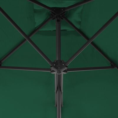 vidaXL Parasoll med stålstang 250x250 cm grønn