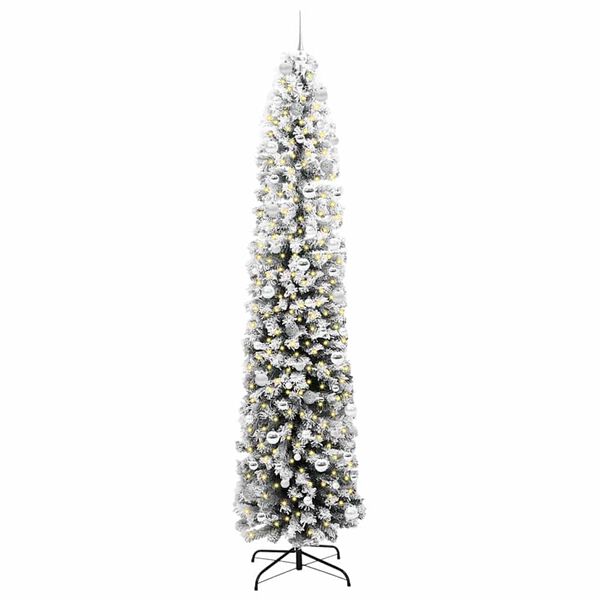 vidaXL Kunstig juletre med 300 LED gr&oslash;nn 240 cm PVC og st&aring;l og plast