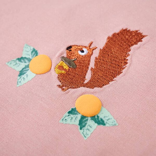 T-skjorte for barn med lange ermer lyserosa 128