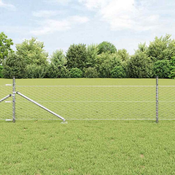 vidaXL Gjerdep&aring;le s&oslash;lv 100 x 0,5 m (36 mm netting) St&aring;l