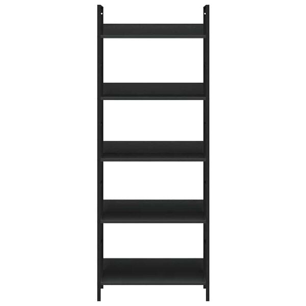 vidaXL Bokhylle 5 lag svart 60x27,6x158,5 cm konstruert tre
