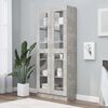 vidaXL Vitrine betonggr&aring; 82,5x30,5x185,5 cm konstruert tre