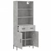 vidaXL Highboard betonggrå 69,5x34x180 cm konstruert tre