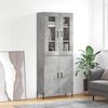 vidaXL Highboard betonggr&aring; 69,5x34x180 cm konstruert tre