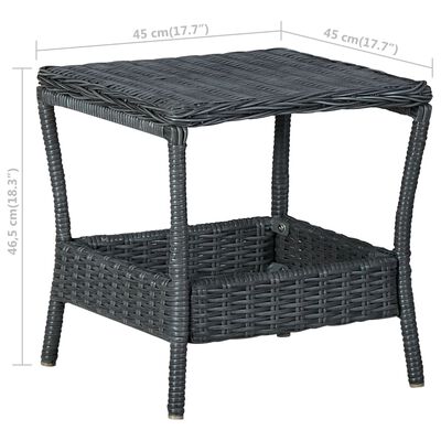 vidaXL Hagebord mørkegrå 45x45x46,5 cm polyrotting