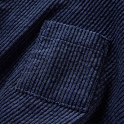 Barneskjørt med lommer kordfløyel marineblå 92