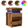 vidaXL Nattbord 2 stk med LED gammelt tre 35x39x55 cm konstruert tre