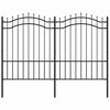 vidaXL Hagegjerde Woerden med spydtopp svart 240x150 cm st&aring;l