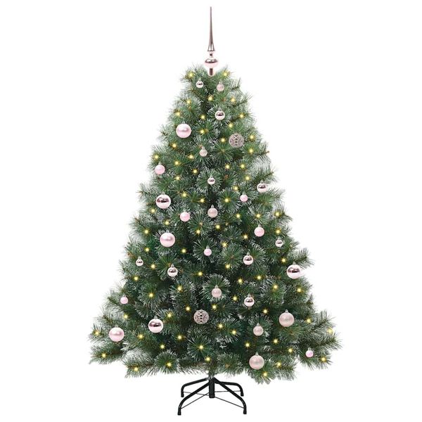 vidaXL Kunstig juletre med 150 LED med stativ gr&oslash;nn 150 cm PE og PVC