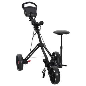 vidaXL Golf Trolley med sete Svart 95 x 69 x 114 cm Jern