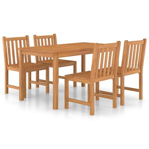 vidaXL 5-delers hagespisesett 140x80 cm heltre teak