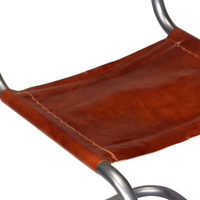 vidaXL Spisestoler 2 stk brun ekte lær