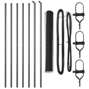 vidaXL Sekskantet gjerde grunstift 10 x 1,2 m PVC-belagt st&aring;l Gr&aring; Mesh