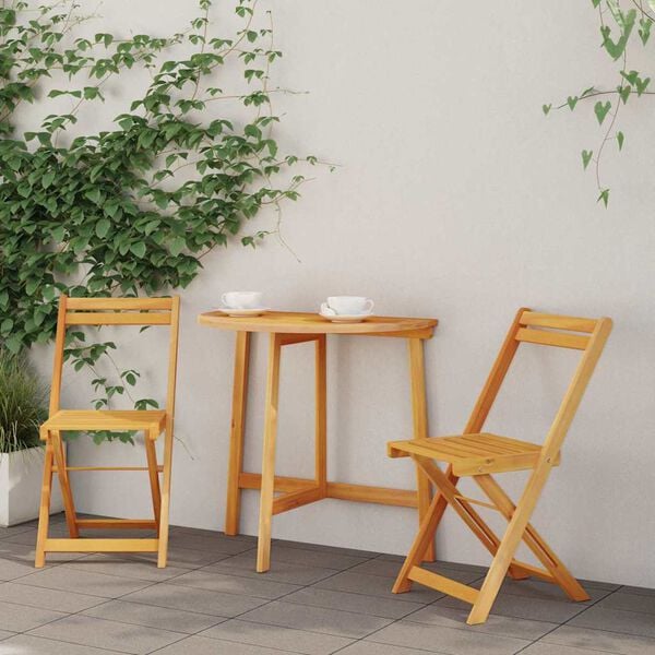 vidaXL Bistrosett 3 pcs Olje naturlig Solid akasietre