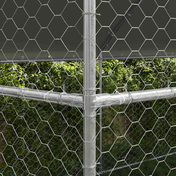 vidaXL Hundebur med lagring 4 pcs s&oslash;lv 8 x 2 x 2 m Galvanisert st&aring;l