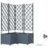 vidaXL Hageblomsterpotte 3 pcs Lys Gr&aring; 80 x 80 x 142 cm Plast