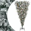 vidaXL Opp-ned kunstig hengslet juletre 150 cm 150 LED-lys Varmhvit