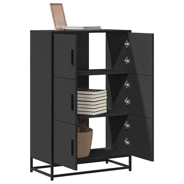 vidaXL Highboard svart 68x35x106,5 cm konstruert tre og metall