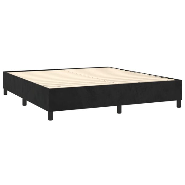vidaXL Boxspring-sengeramme svart 180x200 cm Super King fløyel